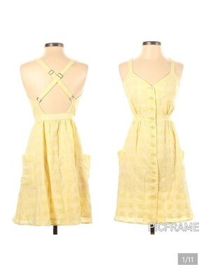 Modcloth Eyelet Pocket Dress Yellow